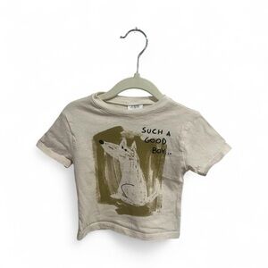 Zara Kids Beige Dog Graphic Tee